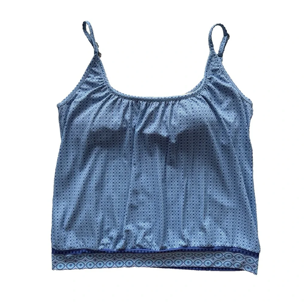 Cabana Life X Talbots Tankini Swim Top Womens Large Beachy Tropical Vacay Travel